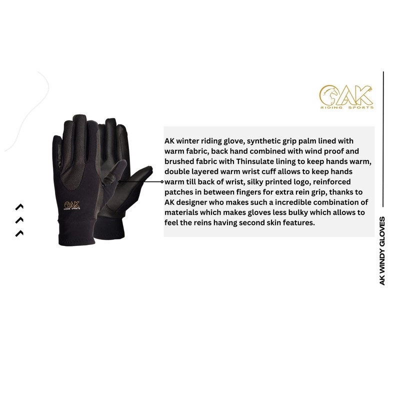 AK Warm Winter Wind Proof Horse Riding Gloves & Winter