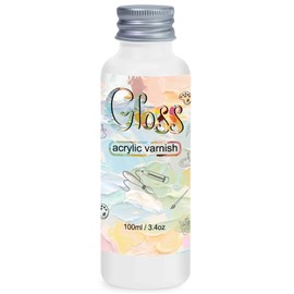 Gloss Varnish for Acrylic Painting，100ml Acrylic Varnish Gloss，Clear Varnish Keeps Paintings from Yellowing, Cracking, Maintains Permanent Color（Gloss）