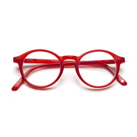 Reading Glasses - Brand B+D - Loop Readers - Material Frame and Temple: PC soft touch - Temples with flex - Red Color - +2.00, Red, 2.00