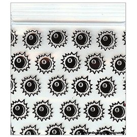 200-1.5" x 1.5" 8 Ball Baggies Design Plastic Ziplock Baggies Bags