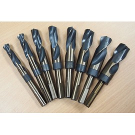 8PC HSS Cobalt Silver & Deming Drill Bits Set, Large Size 9/16" to 1", Reduced 1