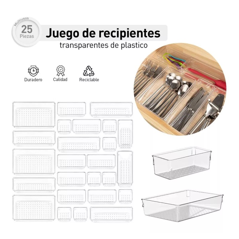 Bluelander Organizador De Cajones Joyas Maquillaje 25 Pzas De Plástico