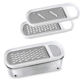 Metaltex 19971010080 Reibe mit 3 Edelstahlklingen und Auffangbehälter