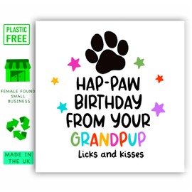 Birthday Card from Grandpup, Grandad Birthday Card, Grandma Birthday Card, Pet puppy Birthday Card, Card for Dog Grandparents