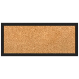 Amanti Art Natural Cork Board for Wall, 14x32 Vision Board with Black Frame, Medium Corkboard Office Decor for Home Organization, Modern Contemporary Corkboard Pinboard to display items for home