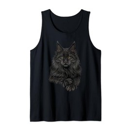 realistic cute Maine Coon cat sitting for lovers animals Tank Top