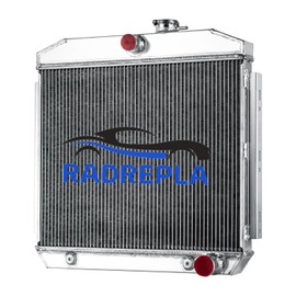 RADREPLA CC5057 Aluminum Radiator for 1955 1956 1957 Chevy Bel Air Nomad V8 Engine Radiador 3 Row Downflow Radiators 55 56 57