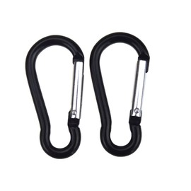 Pack of 100 Aluminium Alloy Carabiners, Black, Mini Key Ring Carabiner, Small Carabiner, for Camping, Hiking, Fishing