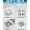 60PCS Disposable Shower Drain Hair Catcher Stickers, Adhesive Mesh Trap