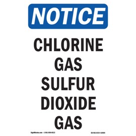 OSHA Notice Signs - Chlorine Gas Sulfur Dioxide Gas | 10 Pack of Decals | Protect Your Business, Construction Site, Warehouse | Made in The USA