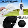 Golf Maple Leaves Head Cover Golf Club White Leather Headcovers