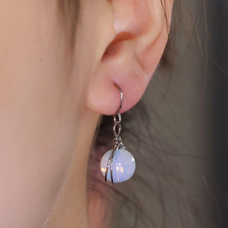 Moonstone Earrings 925 Sterling Silver Moonstone Drop Dangle Earrings, Moonstone