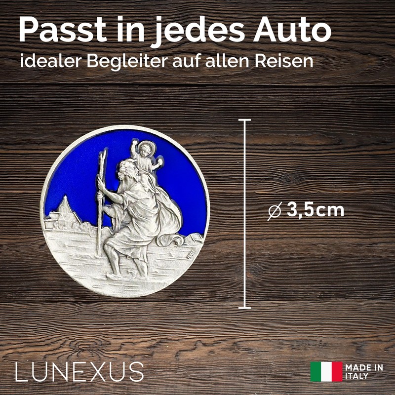 LUNEXUS Christopher Car Magnet Diameter 3.5 cm - Saint Christopher