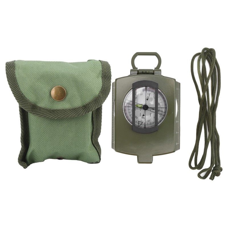 DC60‑2A Aluminium Alloy Foldable Multifunctional Luminous Compass Outdoor SuppliesArmy Green