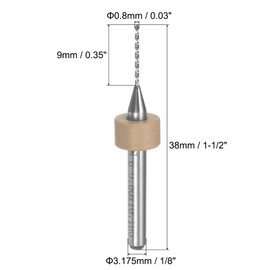 sourcing map PCB Drill Bits 0.8mm Tungsten Carbide Rotary Tool Jewelry CNC Engraving Print Circuit Board Micro Drill Bits 1/8 Inch Shank 30 Pcs