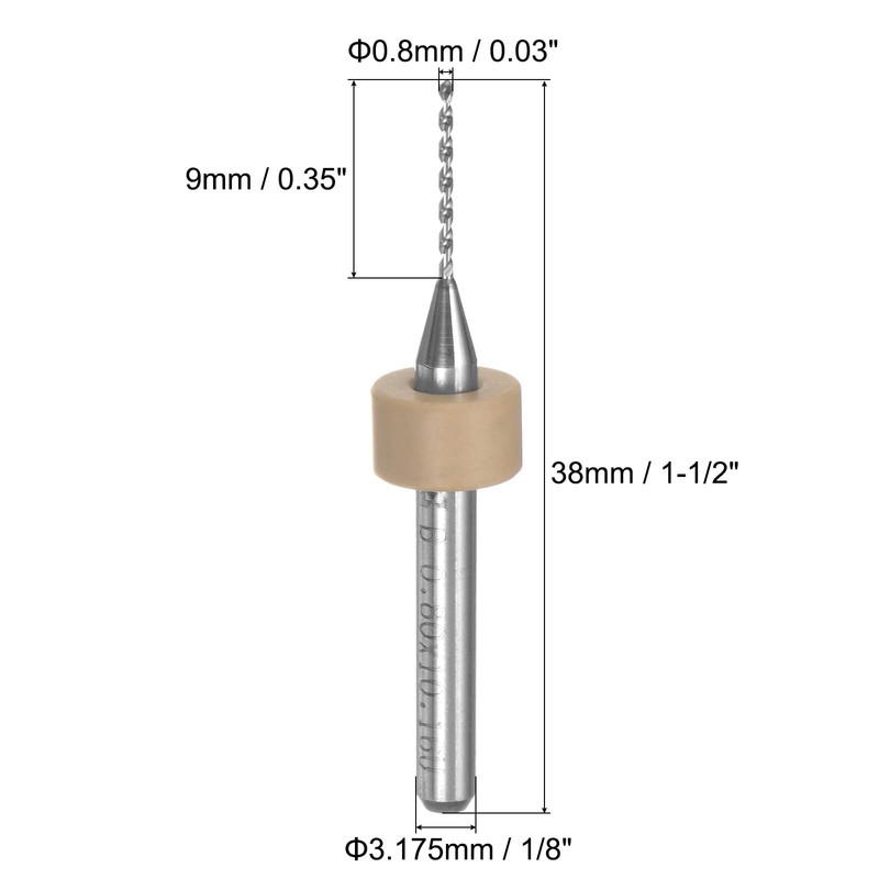 sourcing map PCB Drill Bits 0.8mm Tungsten Carbide Rotary Tool