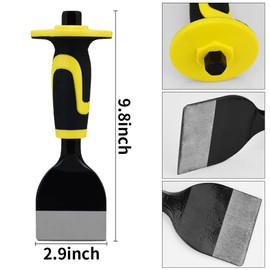 3-Piece Heavy-Duty Chisel Set with Hand Protection, Concrete and Mortar Stone Chisels, Used for Demolition, Carving, De-scaling, Breaking, Hunting, and Crushing. (CA3)