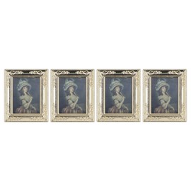 4pcs Miniature Paintings Picture Frame Decorative 1:12 Antique Picture Frame Durable Density Board Dollhouse Miniature Accessory Type 1