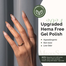MelodySusie Hema Free Gel Nail Polish, 0.5 Fl Oz Thick Nude Orange Gel Polish, Non-Toxic, Long Lasting, Soak Off UV Nail Polish, Manicure Nail Design Salon DIY Nail Art at Home-175
