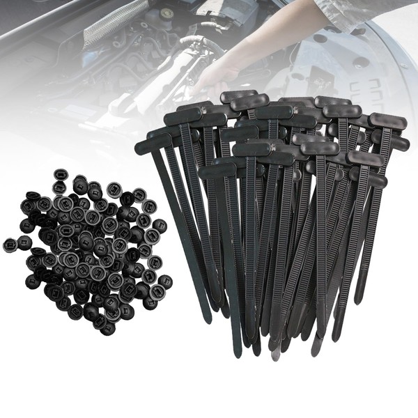 Asheyya 120 Pcs Nylon Universal Cable Tie Buckle, Zipper Clips