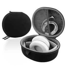 Linkidea Headphones Carrying Case Compatible with Beats Solo Pro, Picun P26 Wireless Headphones Case, Protective Hard Shell Travel Bag with Cable, Charger Storage (Black)