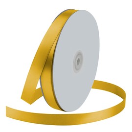 KMER LIFE 5/8" Wide x 100 Yards Single Face Polyester Satin Ribbon, Satin Ribbon for Crafts, Gift, Hair Bows, Wedding Party Decoration, Bow Making & Other Projects (Yellow)