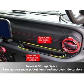 POETRYXIAO Wrangler JL Grab Bar Tray,Passenger Side GrabTray Storage Organizer Compatible with 2024 2025 Jeep Wrangler JL JLU and Jeep Gladiator JT, Interior Accessories