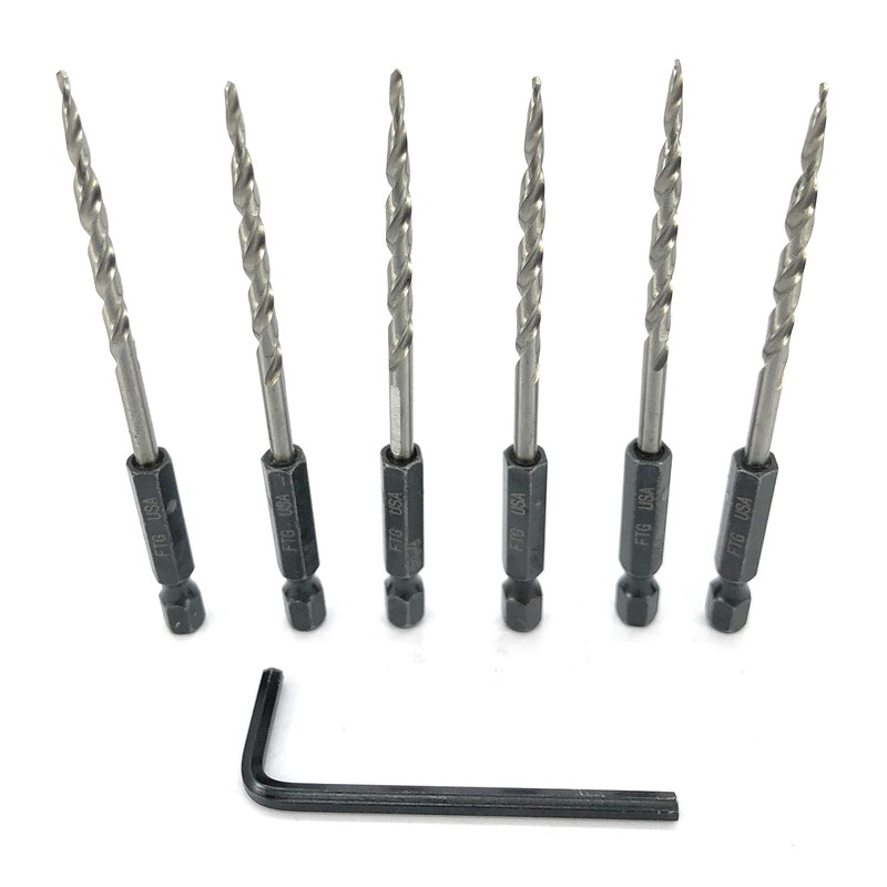 FTG USA Replacement Tapered Countersink Drill Bit Set 6 Pc
