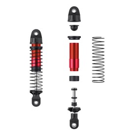 1/18 TRX4M Aluminum Threaded Shock Absorber Oil Damper 4Pcs Adjustable RC Shocks for 1/18 Traxxas TRX4M RC Crawler Upgrade Parts, Red