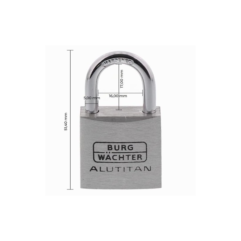 Burg-Wächter padlock, set of 2, 5 mm thickness, 4 keys,