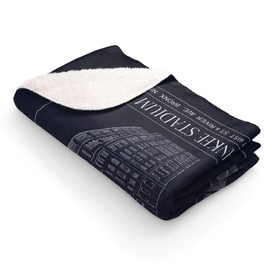 Ballpark Blueprints 1923 Yankee Stadium Sherpa Fleece Blanket