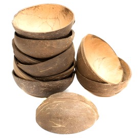 Sri Ingredients Coconut Bowl Set, 4 Polished Eco-Friendly Natural Coconut Shell Bowls, Vegan Smoothie Bowl, Acai & Buddha Bowl, Handcrafted Biodegradable Kitchen Decor