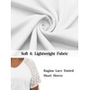 VISLILY Plus Size White Top Oversized V Neck Casual Raglan