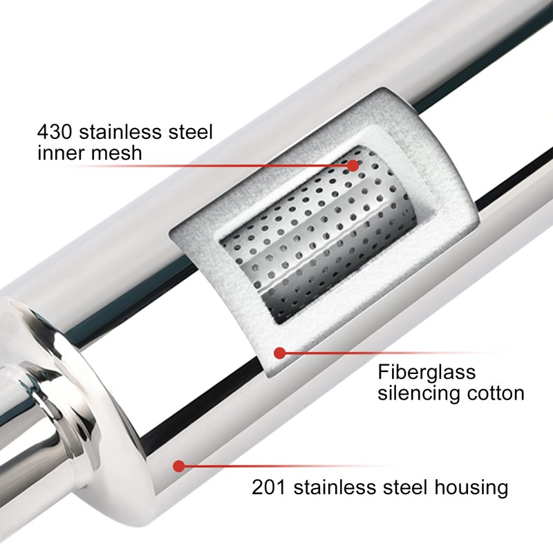 EVIL ENERGY Exhaust Muffler,Stainless Steel Exhaust Tip,Universal 18.5" Length (Burnt,3"