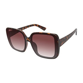 TAHARI Women's Square-Retro Oversized Sunglasses, Tortoise, 64 mm