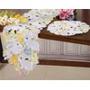 Easter Table Runner Spring Bunnys Flowery Table Runner Cutwork Embroidered