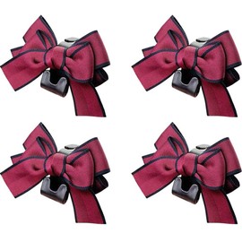 WAYUTO 4Pcs Car Back Seat Headrest Strong Hooks Vehicle Handbags Purses Hanger Coats Umbrellas Organizer Deep Universal Bottle Holder Grocery Storage Cute Bow-Knot Multi-Use Fashion Decorations