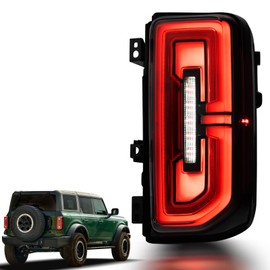 STRAUTOS LED Tail lights Compatible with 2021 2022 2023 Ford Bronco Rear Lights Assemblies OE Factory Style LED Model Taillights Red Turn Signal Replace M2DZ13404B (Bronco, Right Passenger Side)