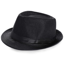 Coucoland Panama Hat - Men’s Mafia Gangster Fedora Trilby Bogart Hat - Men's 1920s Gatsby Costume Accessory -