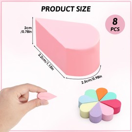 Face Paint Sponges, 8 Pcs Soft Petal Shape Reusable Puffs Mini Mixed Color Facial Pads Cleansing Makeup Sponges Foundation Sponge Beauty Blenders for Clean Cream Concealer Makeup & Cleaning