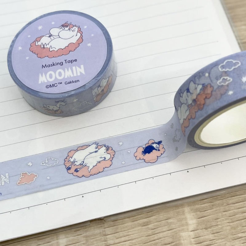 Gakken StaFul Moomin Masking Tape, Aurora Foil, Blue AM04867