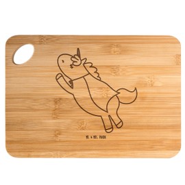 Mr. & Mrs. Panda Bambus - Schneidebrett Einhorn Super - Geschenk, Held, Einhorn Deko, Mädchen, Schneidebrett Holz, Einhörner, Servierbrett, Girl,