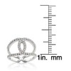 Sterling Silver Cubic Zirconia Interlocking Horseshoe Band Ring