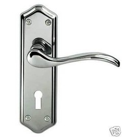 Paris Door Handle Lockset 170mm X 47mm Polished Chrome