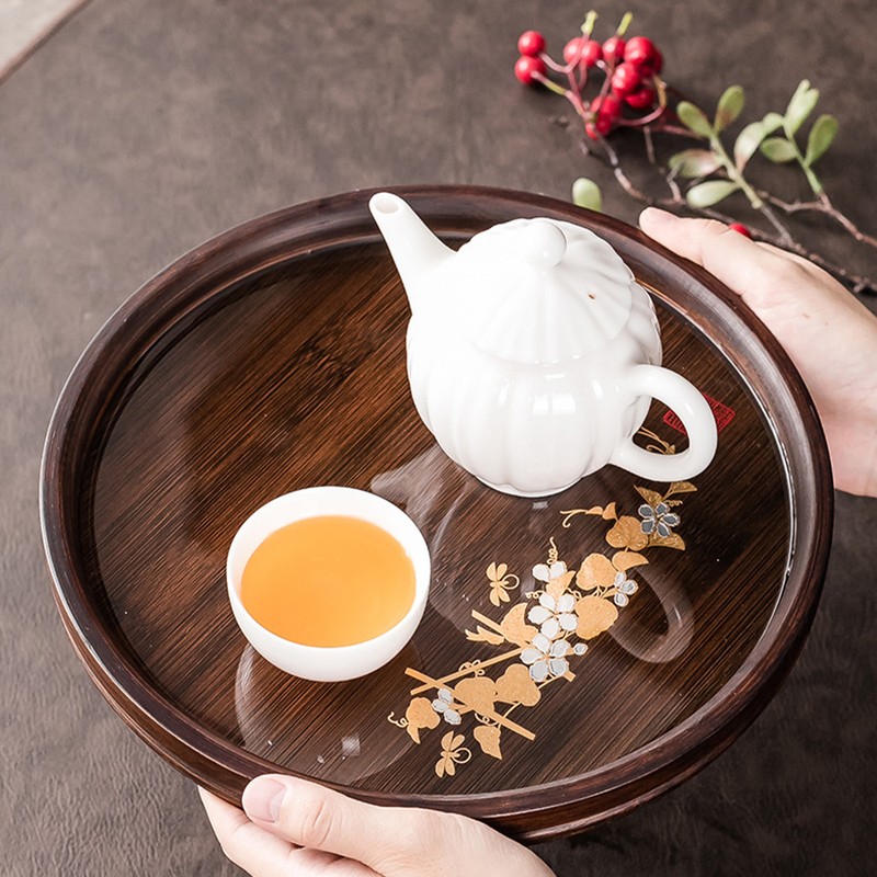 Bamboo Tea Tray Japanese Simple Novel Beautiful Resin Walnut Tea