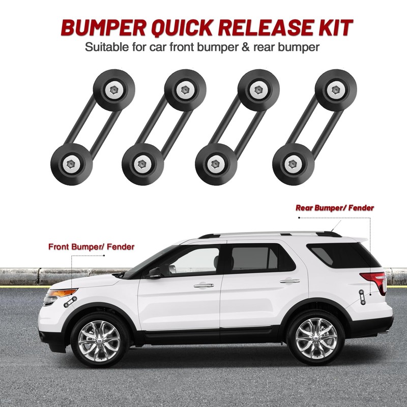 Tongze Bumper Quick Release Kit, 4 sets Quick Release Bumper