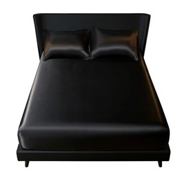 Fitted Sheet, Single Bed Sheet, Mattress Cover, Silk Satin, Smooth Touch, Antibacterial, Odor Resistant, Washable, Bed Cover, Absorbent and Quick Drying, Bed Cover (Double, 55.1 x 78.7 inches (140 x