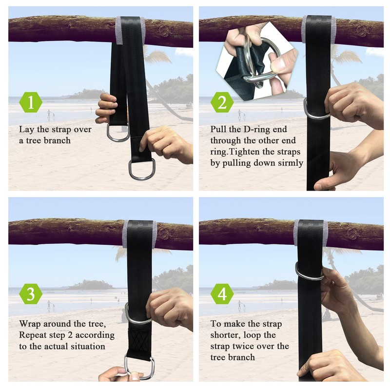 ANGGO Tree Swing Hanging Straps, Outdoor Hammock Straps Adjustable Holds