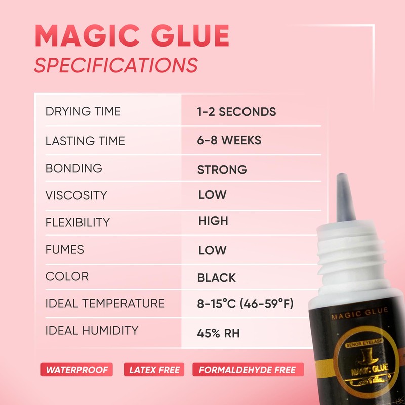 MDC Lashes - Magic Glue for Eyelash Extension, 2 bottles/6ml,