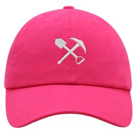 JPAK Crossed Mining Tools Premium Dad Hat Embroidered Cotton Baseball Cap Miningtools Embroidery Hot Pink